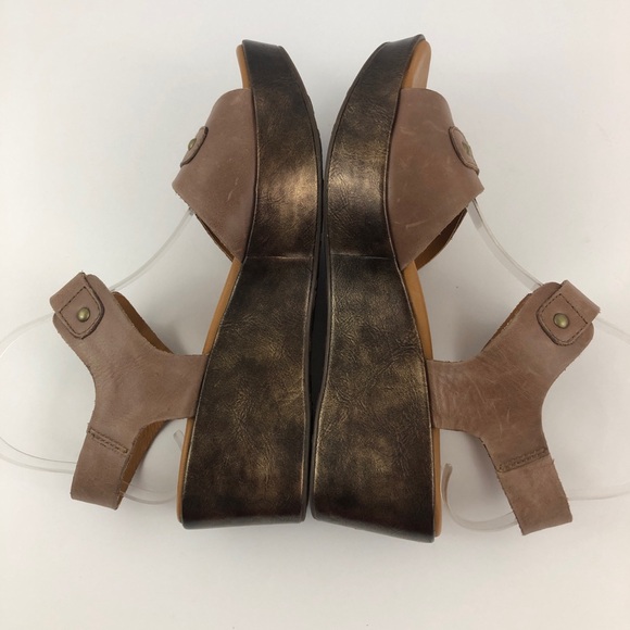 Korks by Kork Ease Anna Mocha Leather Platform Sandals Womens - Picture 8 of 13